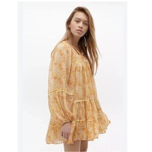 Free People Free Swinging Printed Mini Dress Size Large